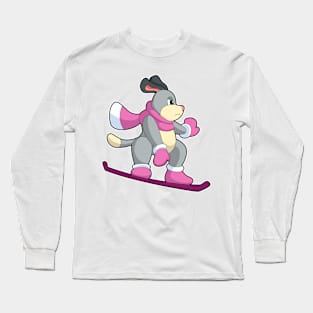 Dog as Snowboarder with Sonowboard Long Sleeve T-Shirt